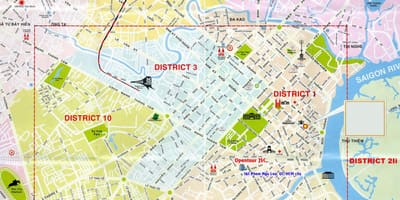 الخريطة السياحية ho chi minh city district 1
